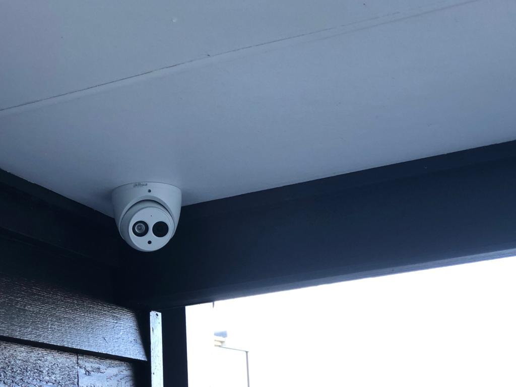 Close view of a residential turret camera installation — Serious Security gallery